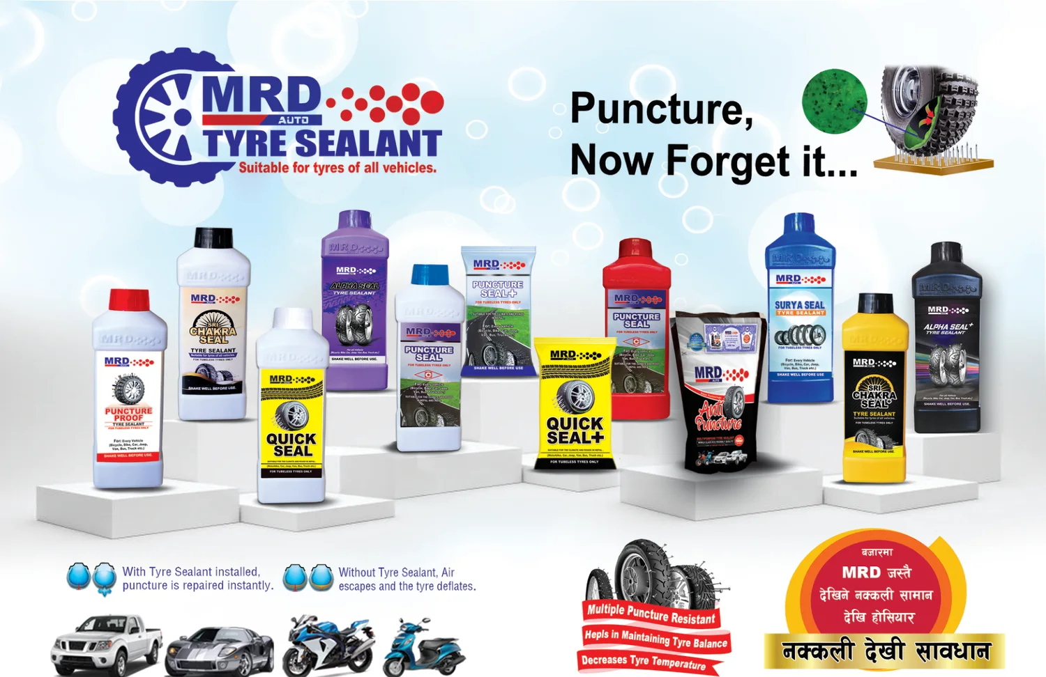 Tyre sealants product range